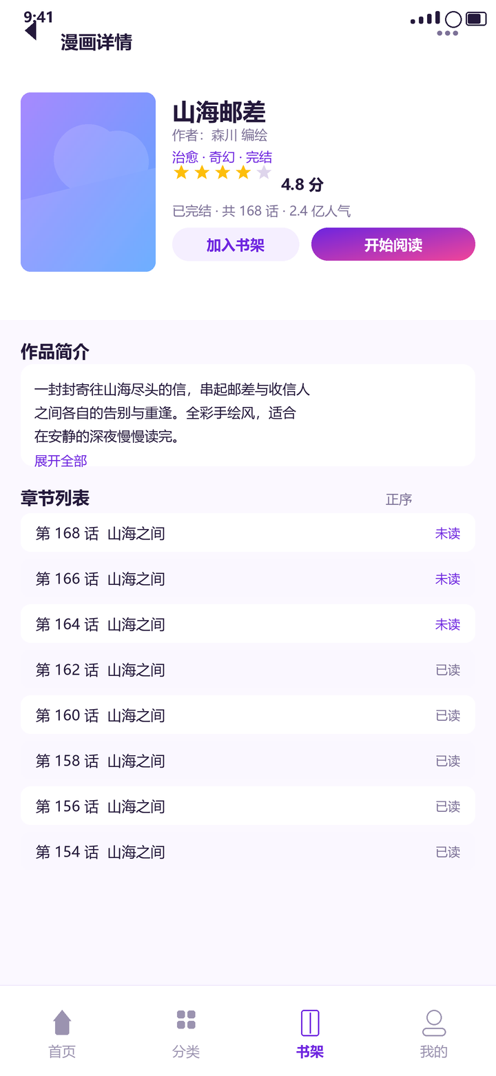梦漫 漫画详情页:作品简介与章节列表